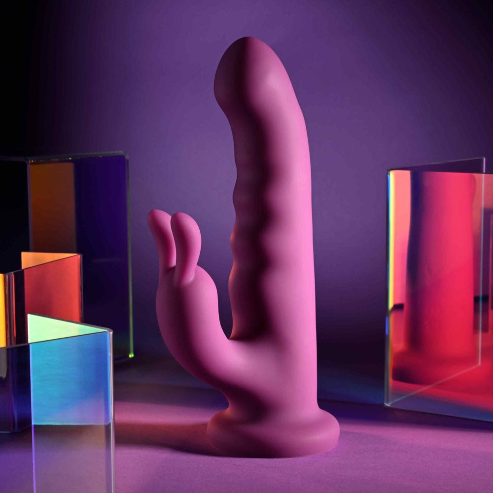 Playboy Pleasure FLUFFLE - Purple 19.7 cm USB Rechargeable Rabbit Vibrator - silkandsin