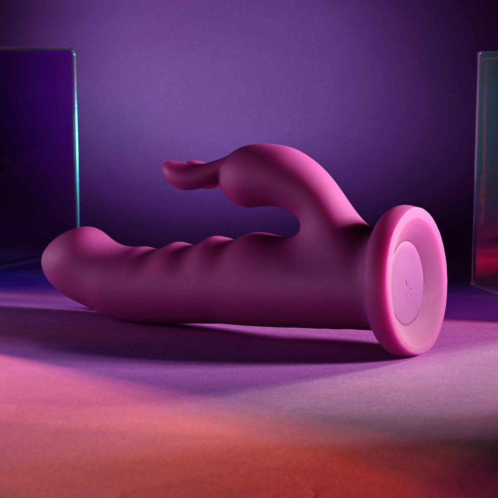 Playboy Pleasure FLUFFLE - Purple 19.7 cm USB Rechargeable Rabbit Vibrator - silkandsin
