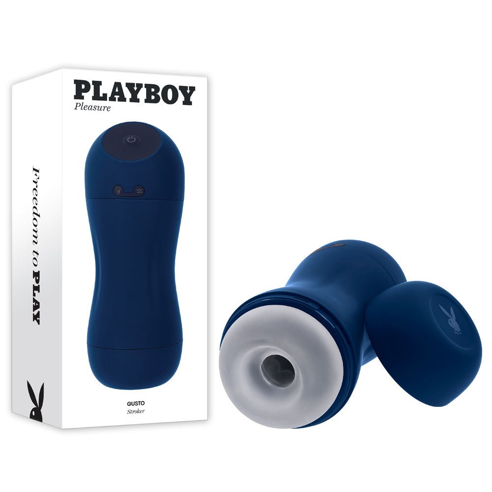 Playboy Pleasure GUSTO - USB Rechargeable Vibrating & Sucking Masturbator - silkandsin