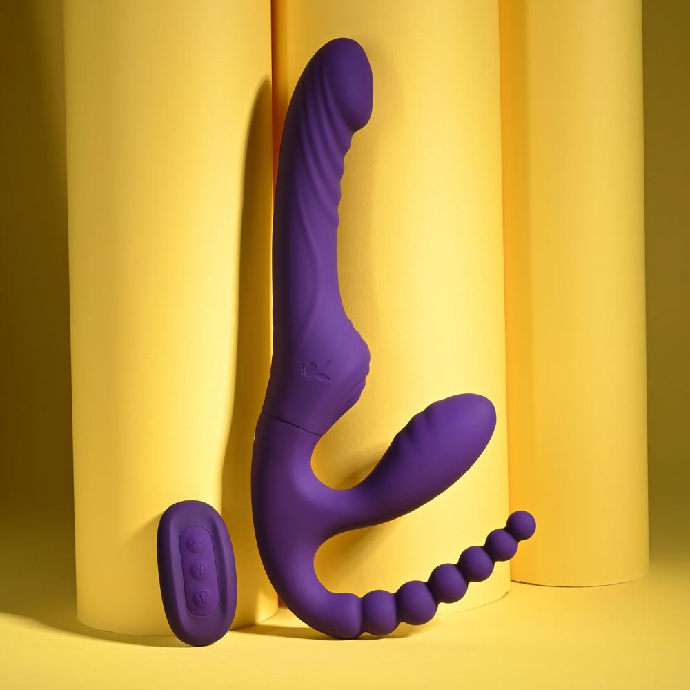 Playboy Pleasure HUG IT OUT - Purple 29 cm USB Rechargeable Strapless Strap - On - silkandsin