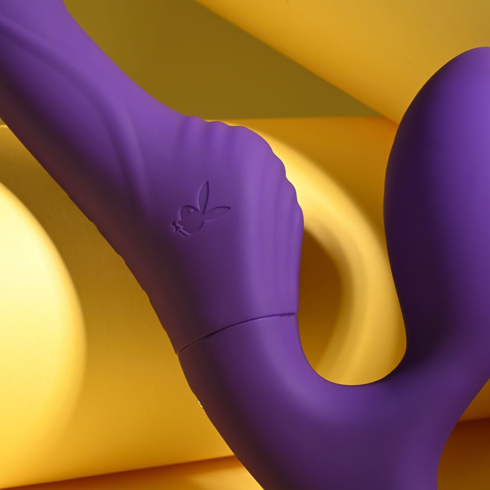 Playboy Pleasure HUG IT OUT - Purple 29 cm USB Rechargeable Strapless Strap - On - silkandsin