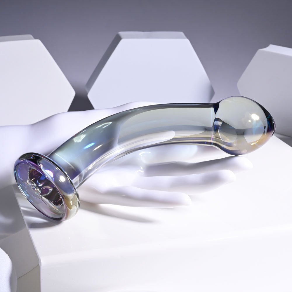 Playboy Pleasure JEWELS KING - Clear Glass 16.3 cm Dildo - silkandsin