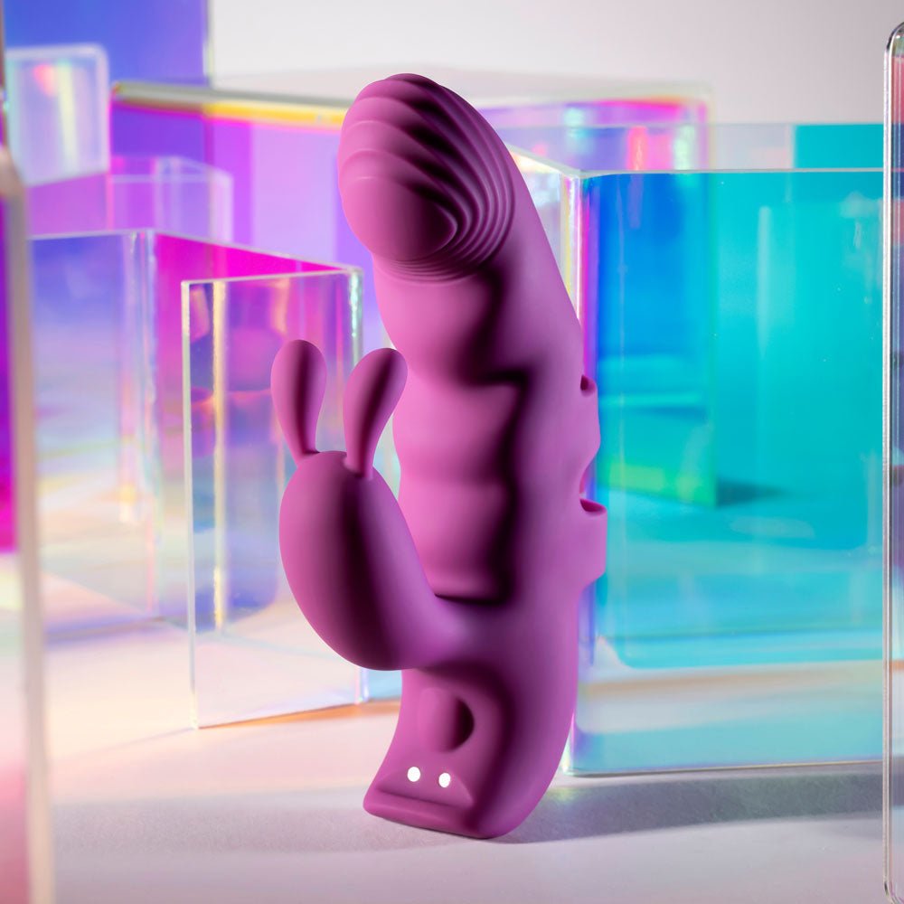 Playboy Pleasure LEND A HAND - Purple USB Rechargeable Finger Vibrator - silkandsin