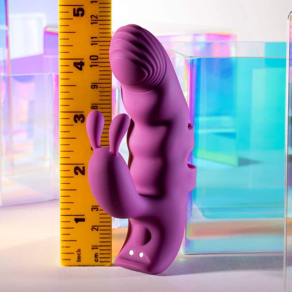 Playboy Pleasure LEND A HAND - Purple USB Rechargeable Finger Vibrator - silkandsin