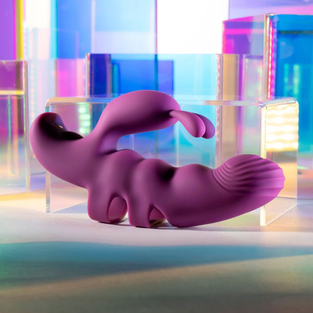 Playboy Pleasure LEND A HAND - Purple USB Rechargeable Finger Vibrator - silkandsin
