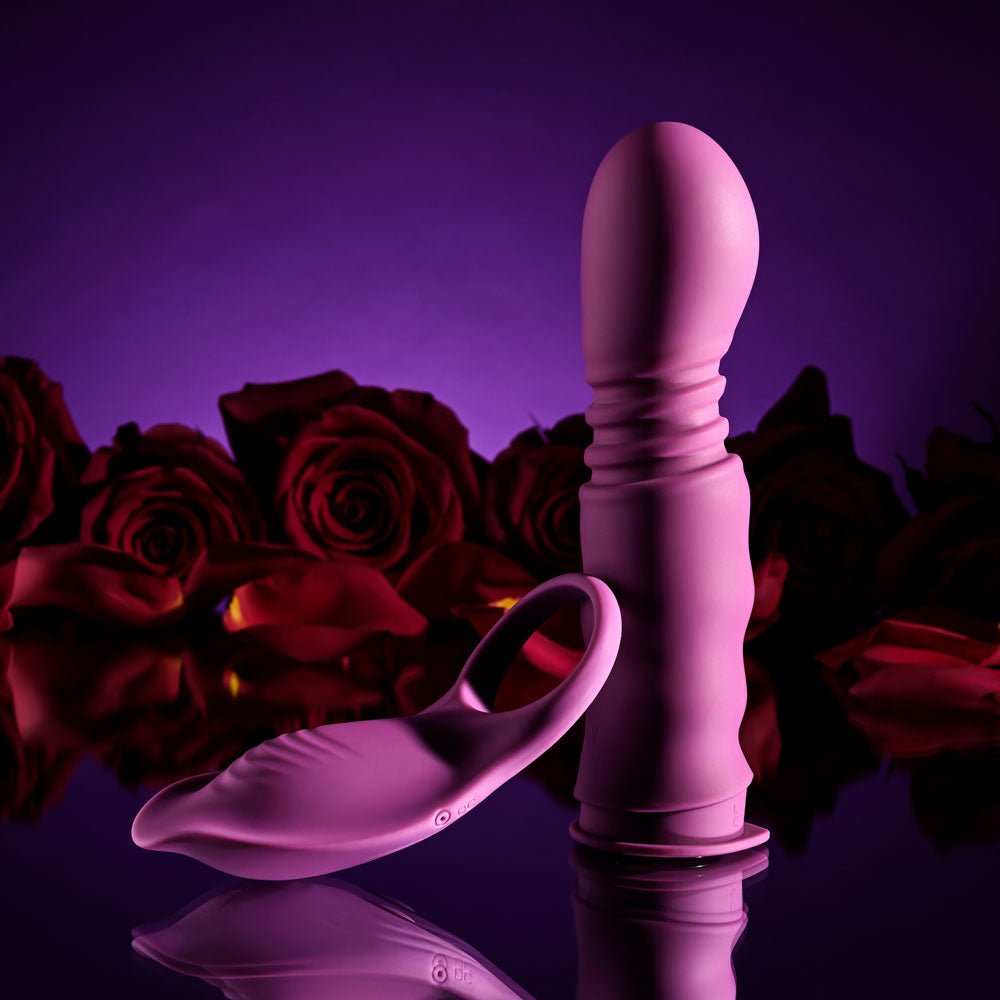 Playboy Pleasure MATCH PLAY - Pink USB Rechargeable with C - Ring Attachment - silkandsin