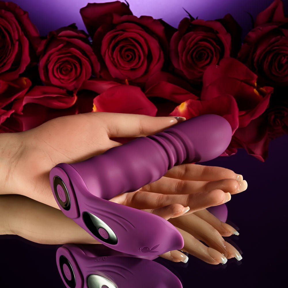 Playboy Pleasure MATCH PLAY - Pink USB Rechargeable with C - Ring Attachment - silkandsin