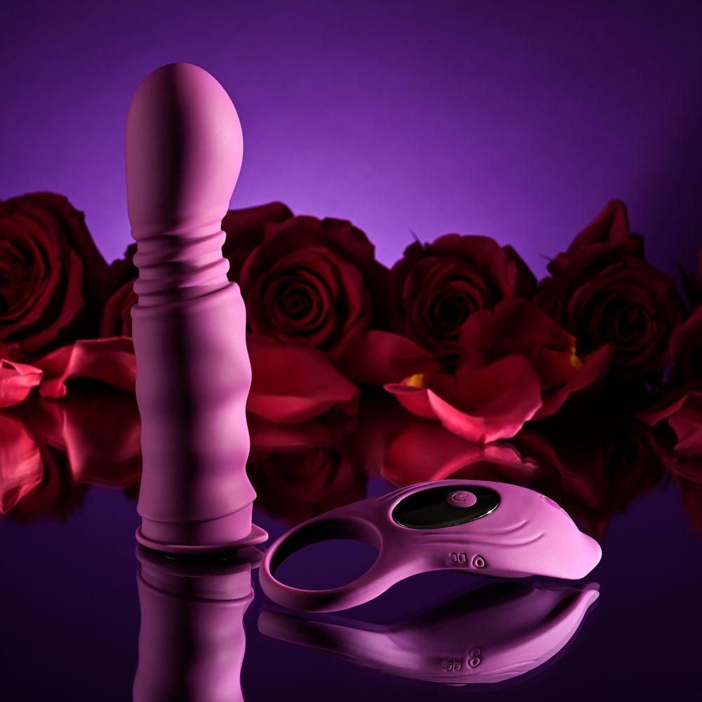 Playboy Pleasure MATCH PLAY - Pink USB Rechargeable with C - Ring Attachment - silkandsin