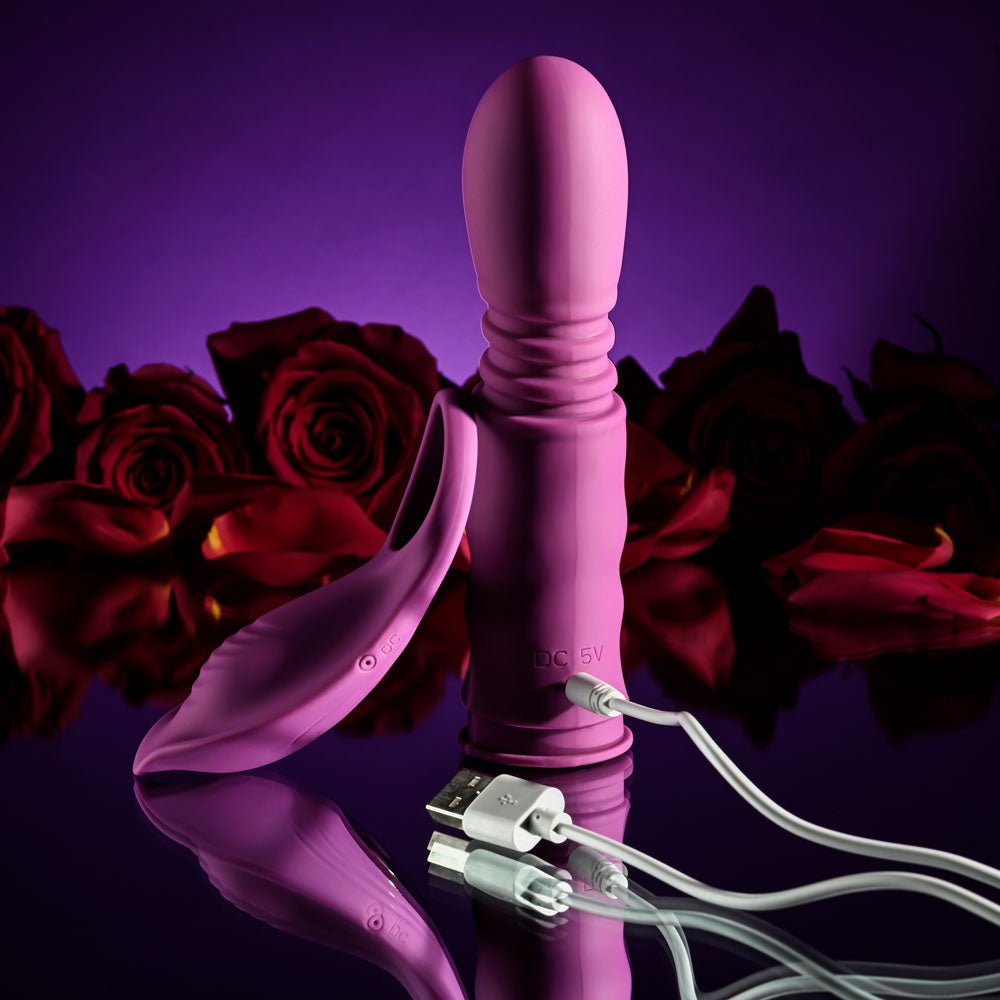 Playboy Pleasure MATCH PLAY - Pink USB Rechargeable with C - Ring Attachment - silkandsin