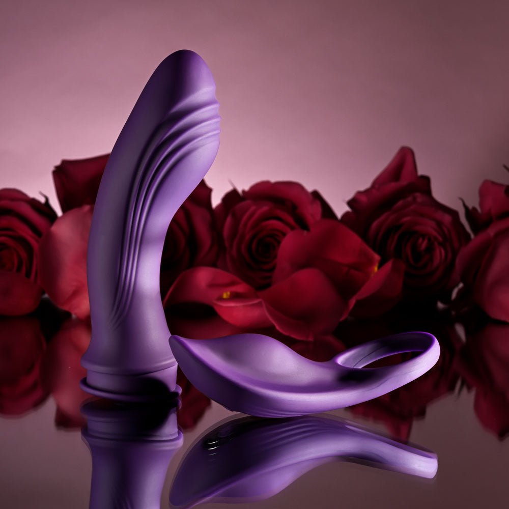 Playboy Pleasure MIX & MATCH - Purple USB Rechargeable with C - Ring Attachment - silkandsin