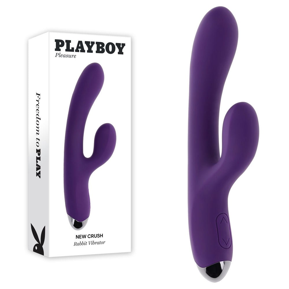 Playboy Pleasure NEW CRUSH - Purple 20.6 cm USB Rechargeable Rabbit Vibrator - silkandsin