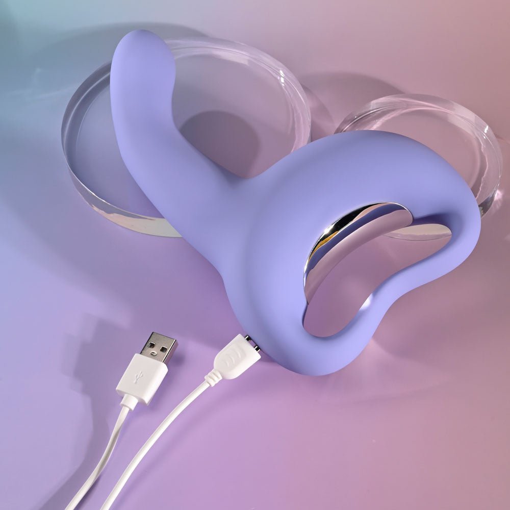 Playboy Pleasure NICE TO MEET YOU - Purple 19.5 cm USB Rechargeable Vibrator - silkandsin