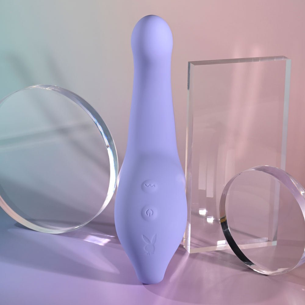 Playboy Pleasure NICE TO MEET YOU - Purple 19.5 cm USB Rechargeable Vibrator - silkandsin