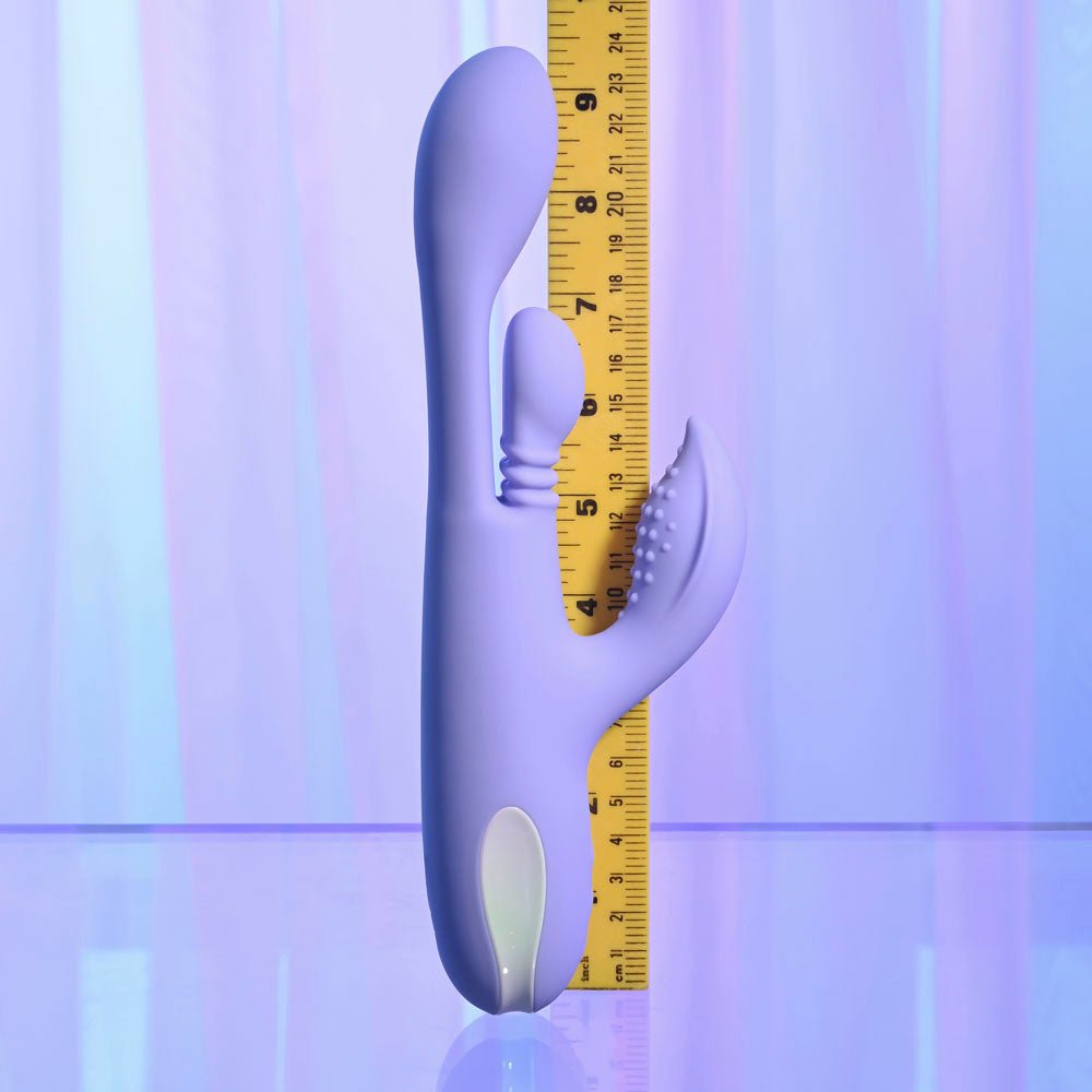 Playboy Pleasure NUBBIN RUBBIN - Purple 24.1 cm USB Rechargeable Thrusting Rabbit Vibrator - silkandsin