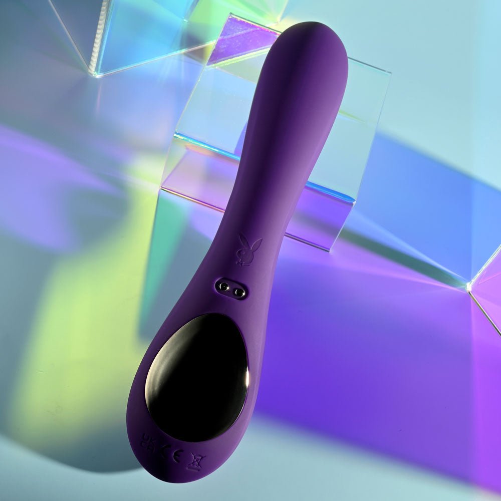 Playboy Pleasure ON REPEAT - Purple 19.7 cm USB Rechargeable Rabbit Vibrator - silkandsin