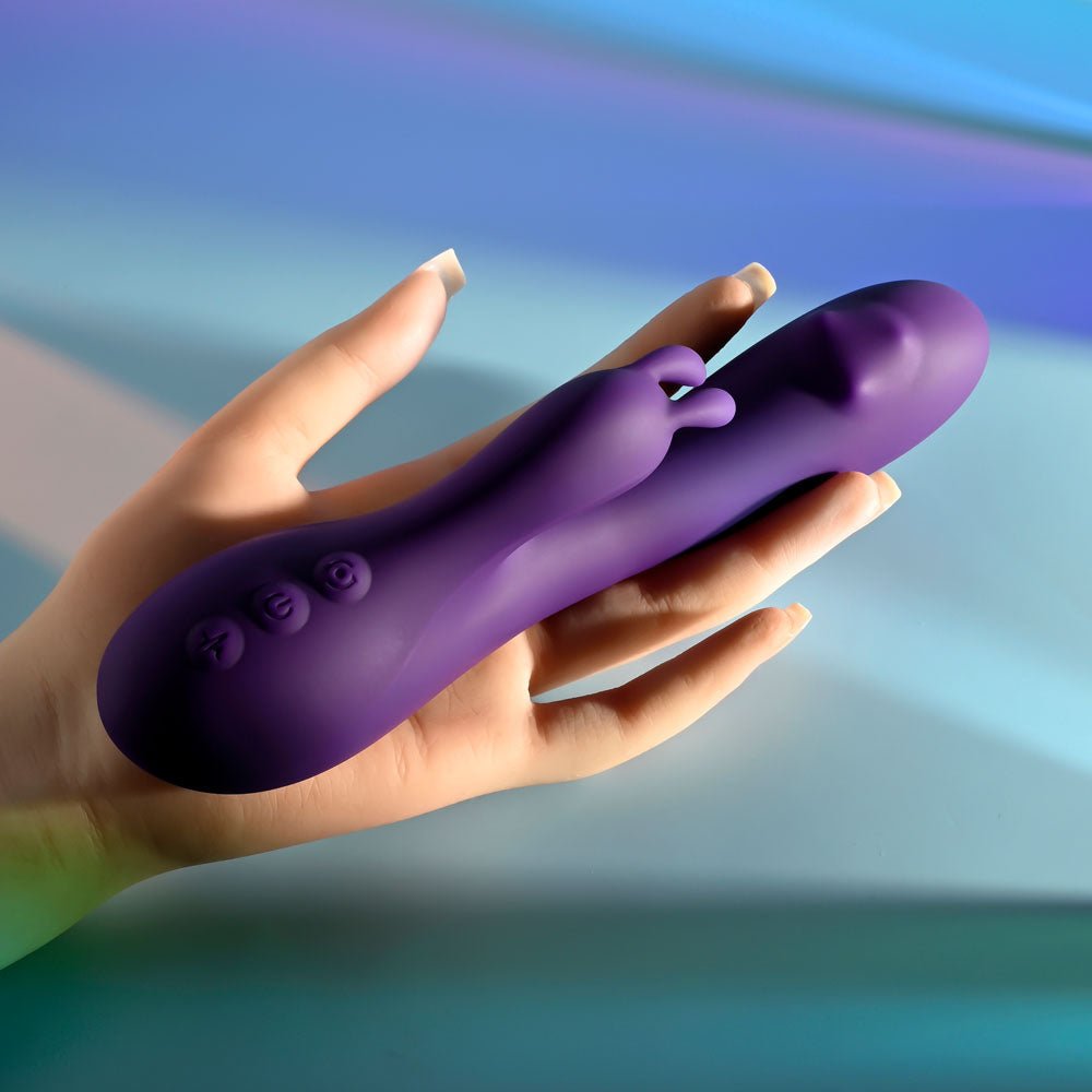 Playboy Pleasure ON REPEAT - Purple 19.7 cm USB Rechargeable Rabbit Vibrator - silkandsin