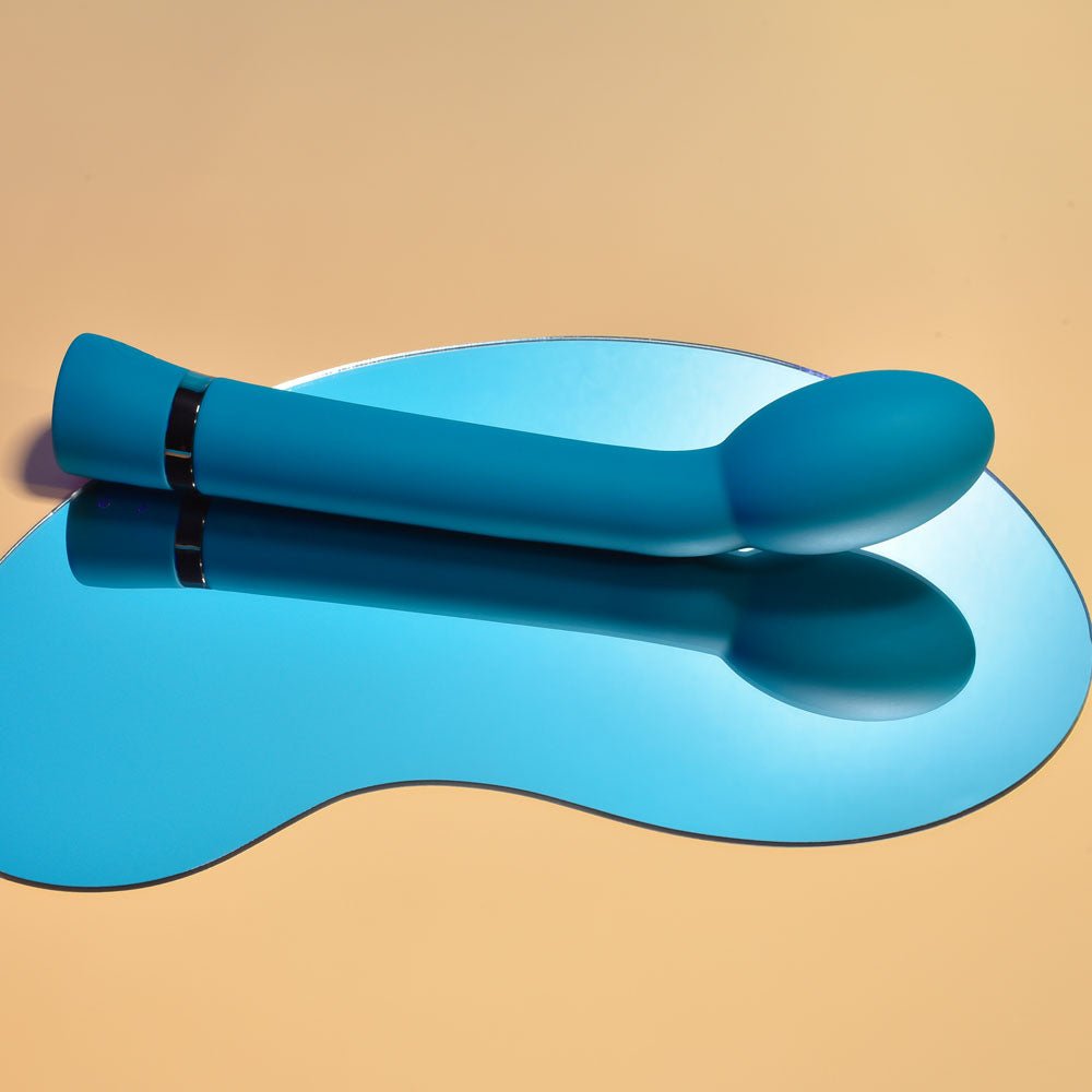 Playboy Pleasure ON THE SPOT - Blue 21.6 cm USB Rechargeable G - Spot Vibrator - silkandsin