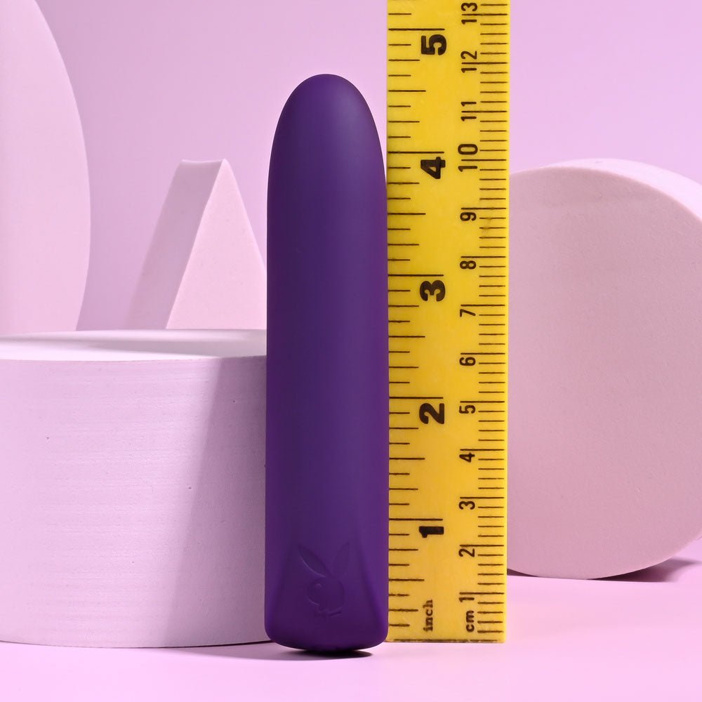Playboy Pleasure ONE & ONLY - Purple 12 cm USB Rechargeable Bullet - silkandsin