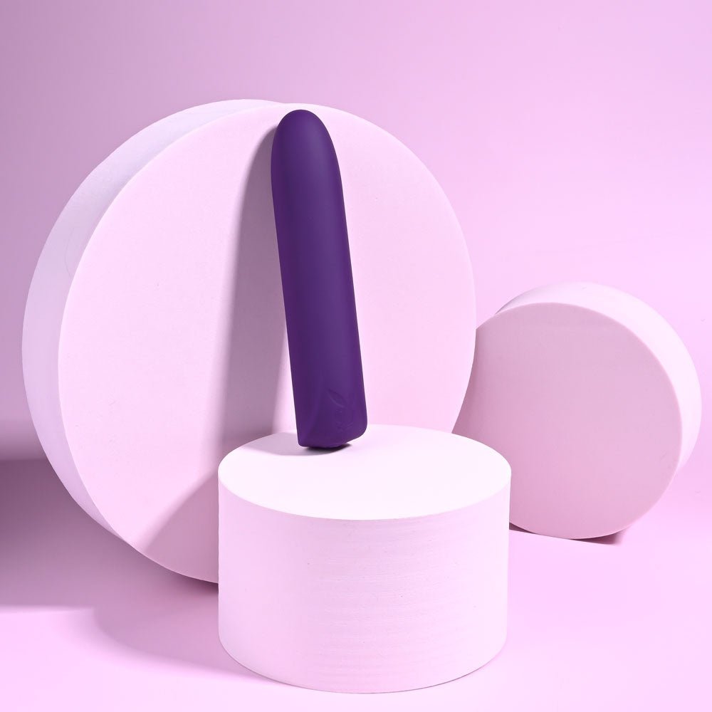 Playboy Pleasure ONE & ONLY - Purple 12 cm USB Rechargeable Bullet - silkandsin