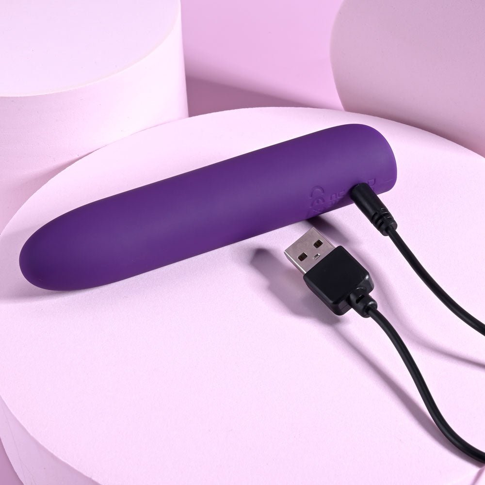 Playboy Pleasure ONE & ONLY - Purple 12 cm USB Rechargeable Bullet - silkandsin