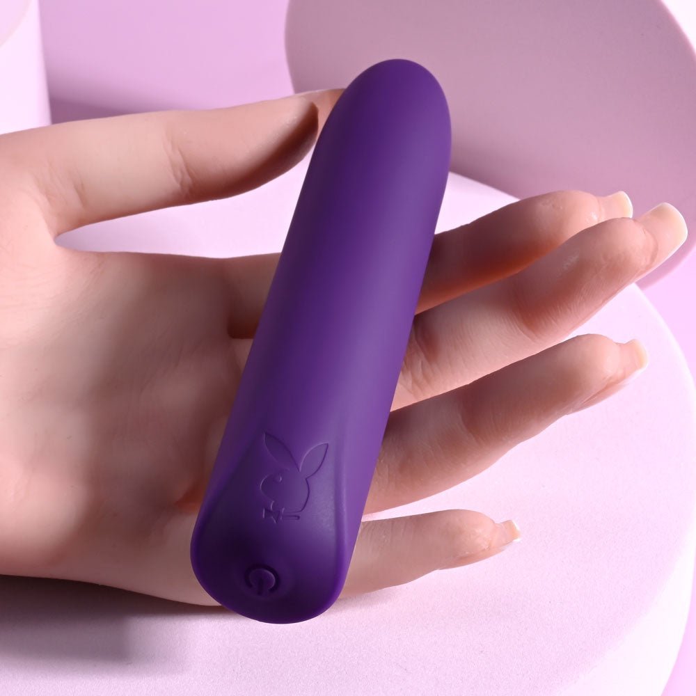 Playboy Pleasure ONE & ONLY - Purple 12 cm USB Rechargeable Bullet - silkandsin