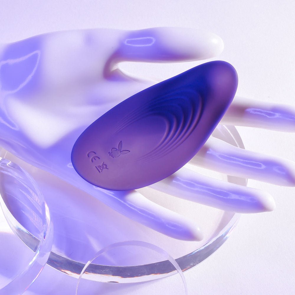 Playboy Pleasure OUR LITTLE SECRET - Purple USB Rechargeable Panty Vibrator with Wireless Remote Control - silkandsin