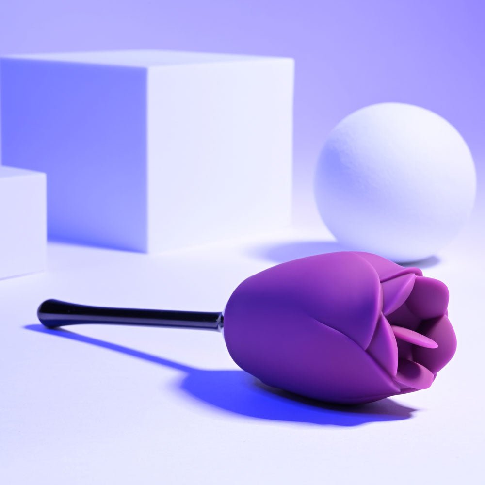 Playboy Pleasure PETAL - Purple USB Rechargeable Flicking Stimulator - silkandsin