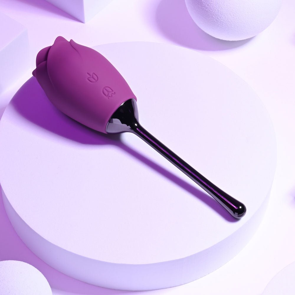Playboy Pleasure PETAL - Purple USB Rechargeable Flicking Stimulator - silkandsin