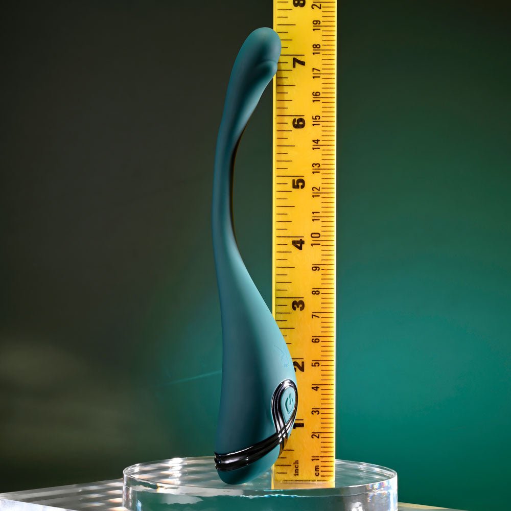 Playboy Pleasure PINPOINT PERFECTION - Green 19.3 cm USB Rechargeable Poseable Vibrator - silkandsin