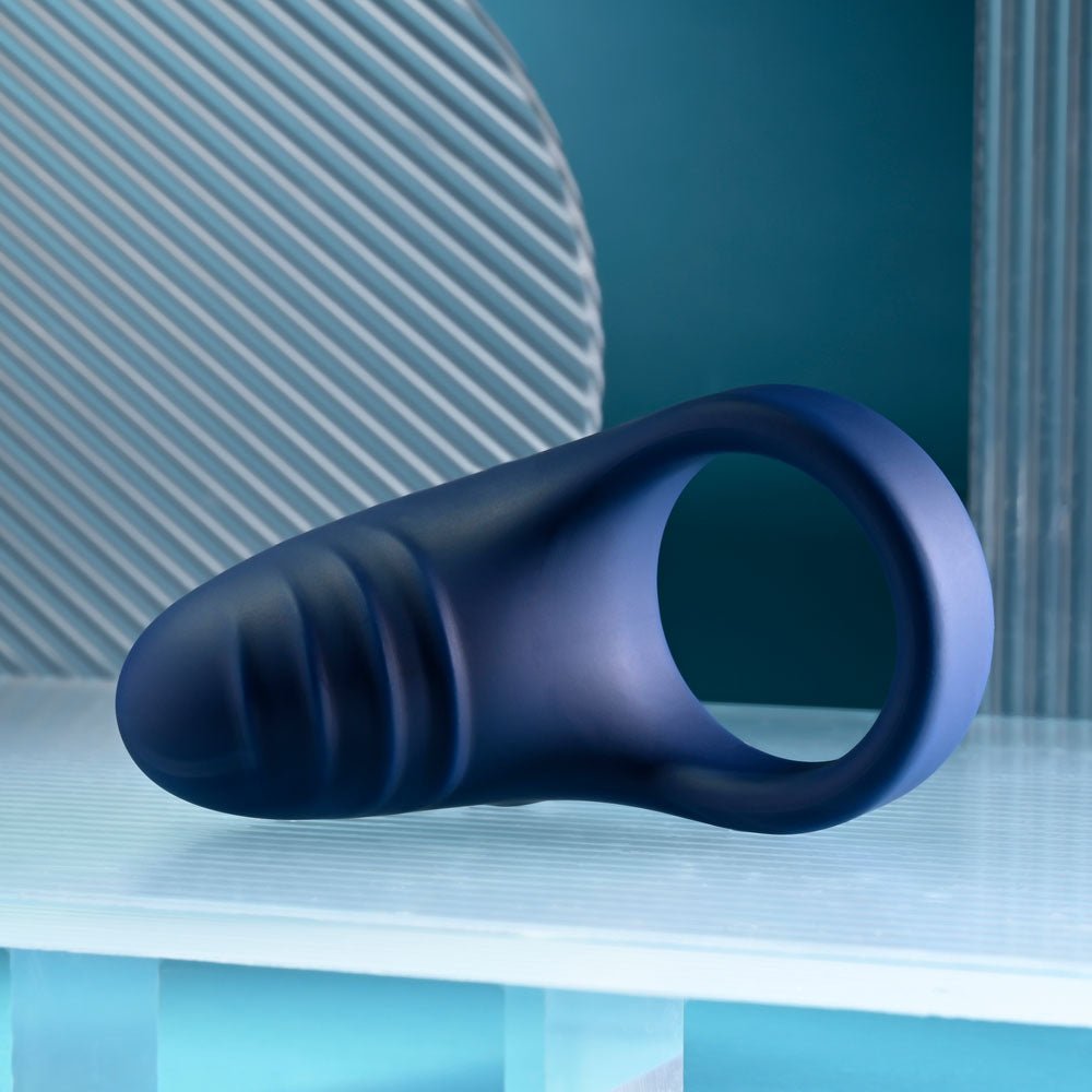 Playboy Pleasure PLEASURE POINT - Blue USB Rechargeable Vibrating Cock Ring - silkandsin