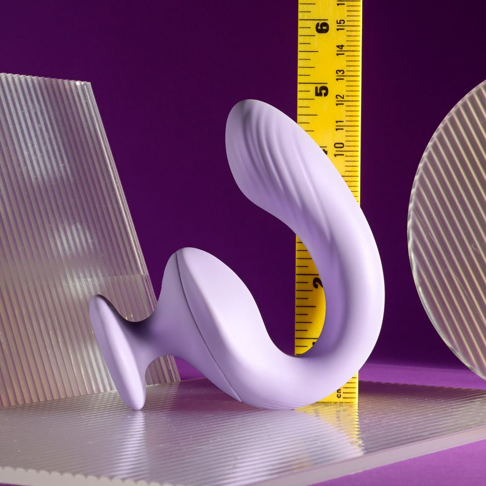 Playboy Pleasure REV ME UP - Purple USB Rechargeable Dual Motor Curved Vibrator - silkandsin