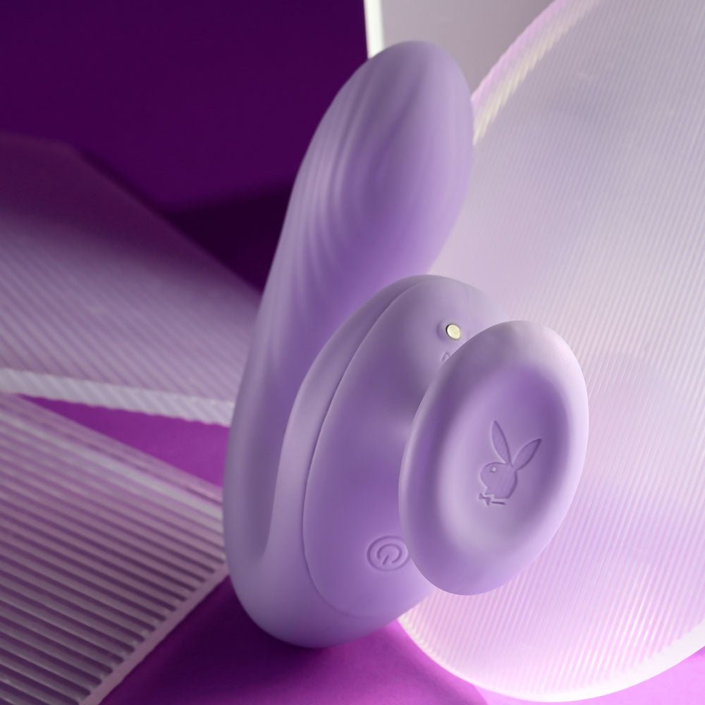 Playboy Pleasure REV ME UP - Purple USB Rechargeable Dual Motor Curved Vibrator - silkandsin