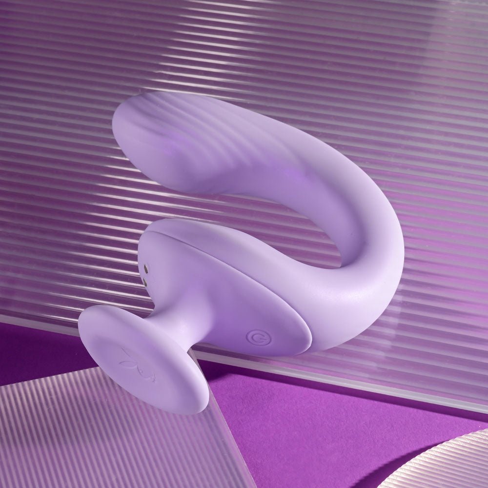 Playboy Pleasure REV ME UP - Purple USB Rechargeable Dual Motor Curved Vibrator - silkandsin