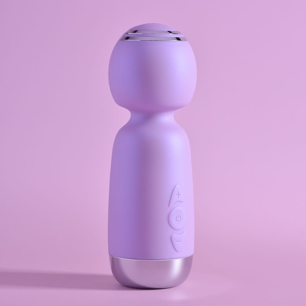 Playboy Pleasure ROYAL MINI - Lilac 12.5 cm USB Rechargeable Mini Wand Vibrator - silkandsin