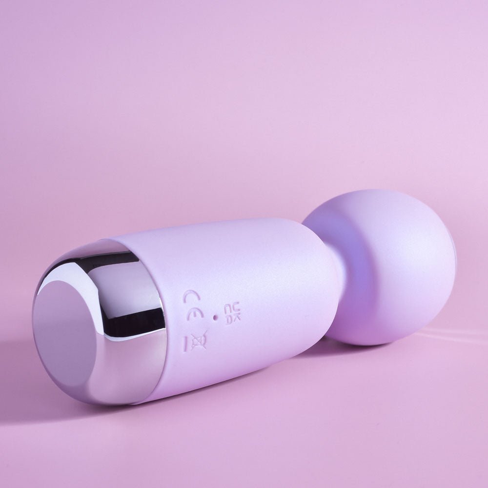 Playboy Pleasure ROYAL MINI - Lilac 12.5 cm USB Rechargeable Mini Wand Vibrator - silkandsin