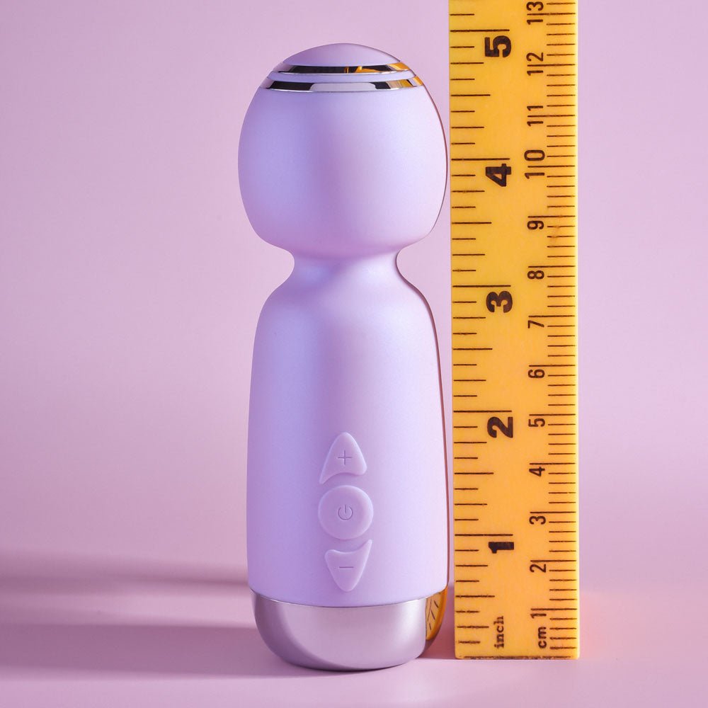Playboy Pleasure ROYAL MINI - Lilac 12.5 cm USB Rechargeable Mini Wand Vibrator - silkandsin