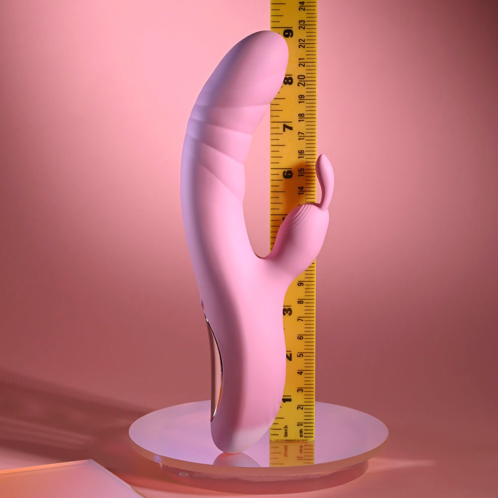 Playboy Pleasure RUB ME RIGHT - Pink 23.2 cm USB Rechargeable Thrusting Rabbit Vibrator - silkandsin