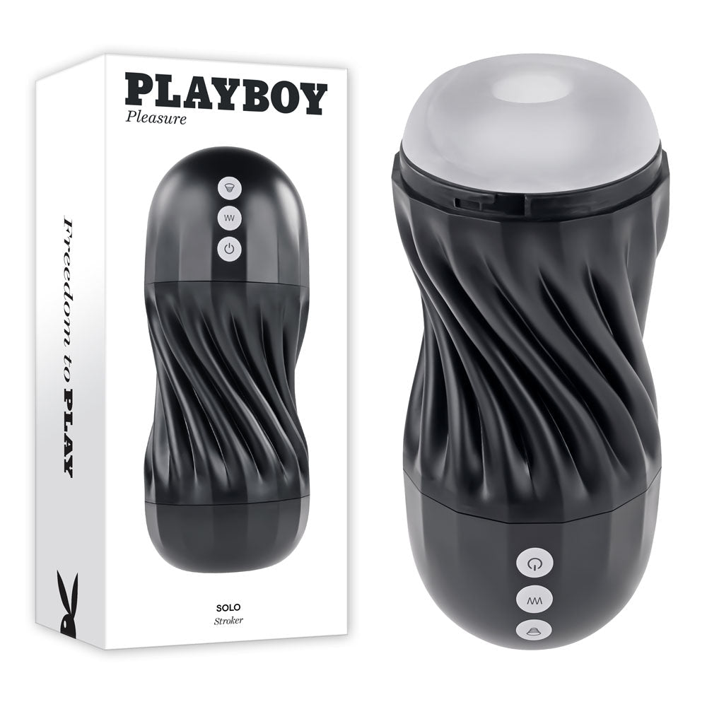 Playboy Pleasure SOLO - USB Rechargeable Vibrating and Sucking Stroker - silkandsin