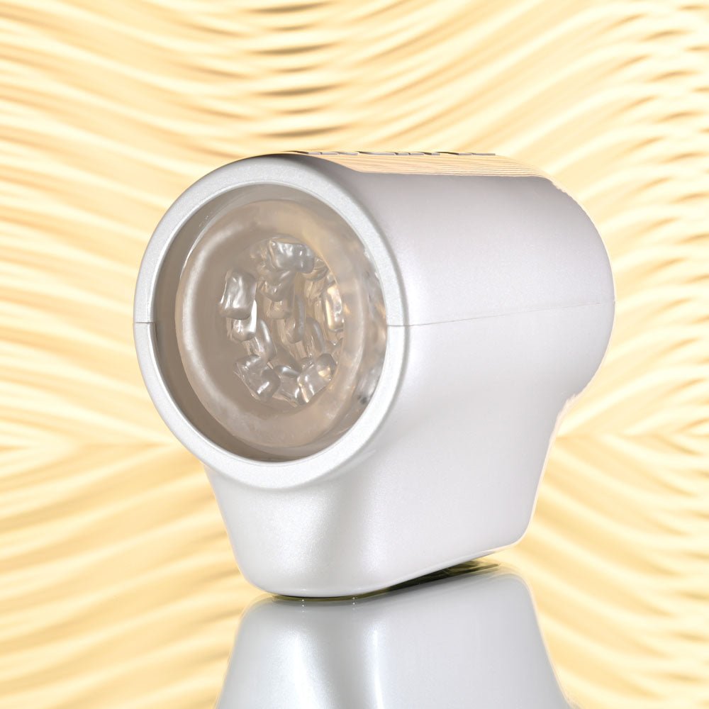 Playboy Pleasure SPIN DOCTOR - White USB Rechargeable Vibrating & Spinning Stroker - silkandsin