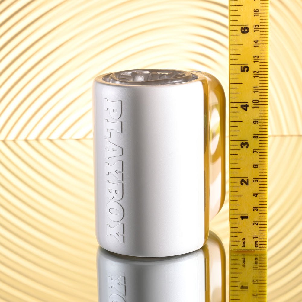 Playboy Pleasure SPIN DOCTOR - White USB Rechargeable Vibrating & Spinning Stroker - silkandsin