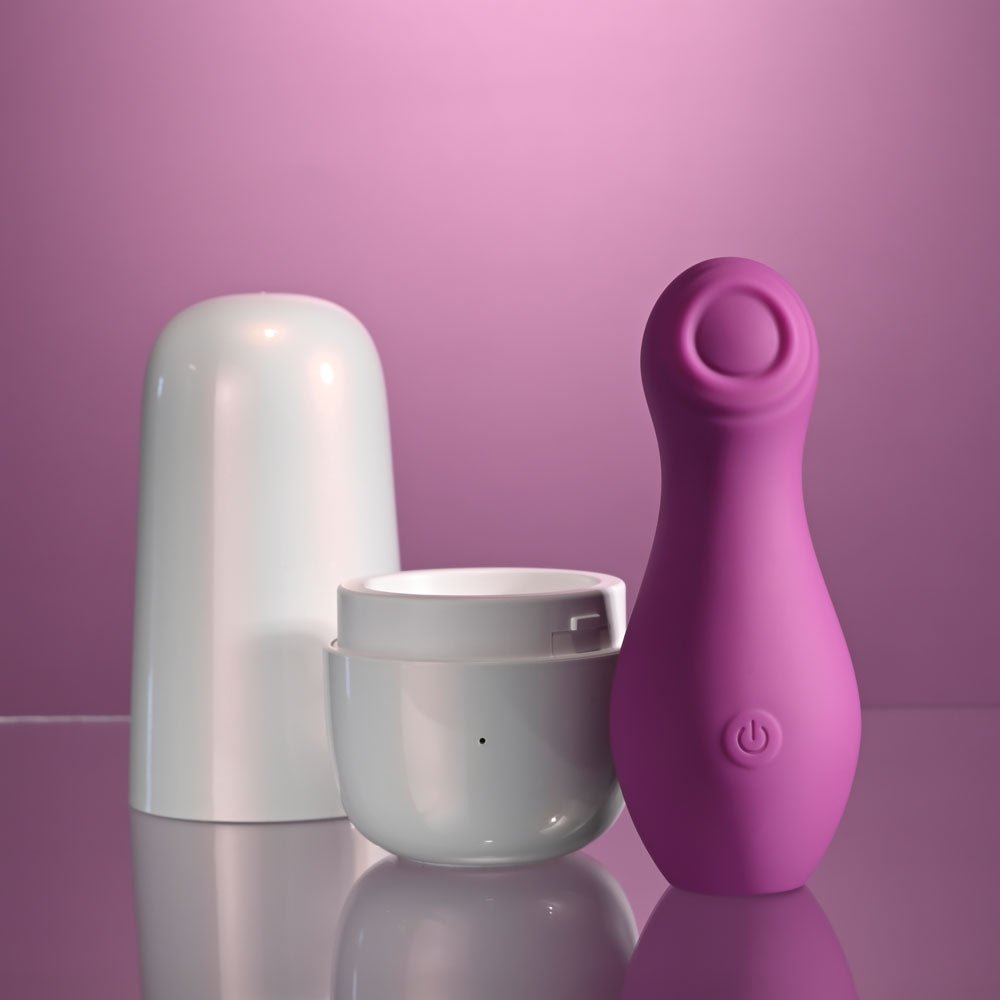Playboy Pleasure THE JET SET - TAPPING - Purple 10.2 cm Tapping Stimulator with Charging Case - silkandsin