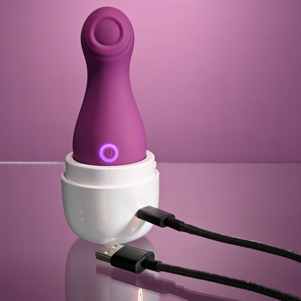 Playboy Pleasure THE JET SET - TAPPING - Purple 10.2 cm Tapping Stimulator with Charging Case - silkandsin