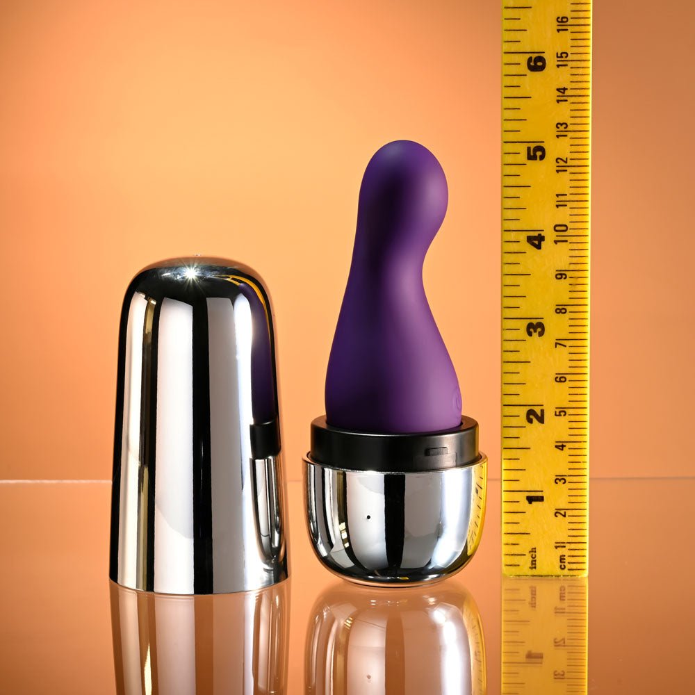 Playboy Pleasure THE JET SET - VIBRATOR - Purple 10.2 cm Vibrator with Self Charging Case - silkandsin