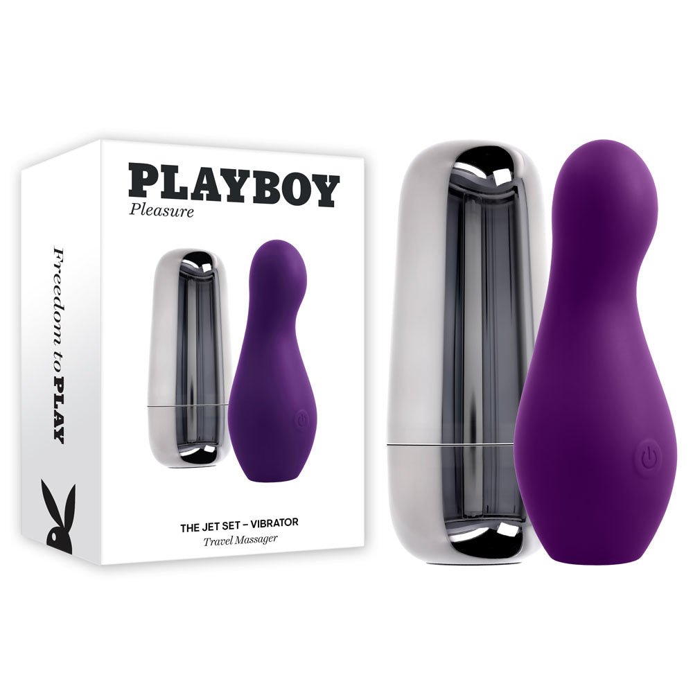 Playboy Pleasure THE JET SET - VIBRATOR - Purple 10.2 cm Vibrator with Self Charging Case - silkandsin