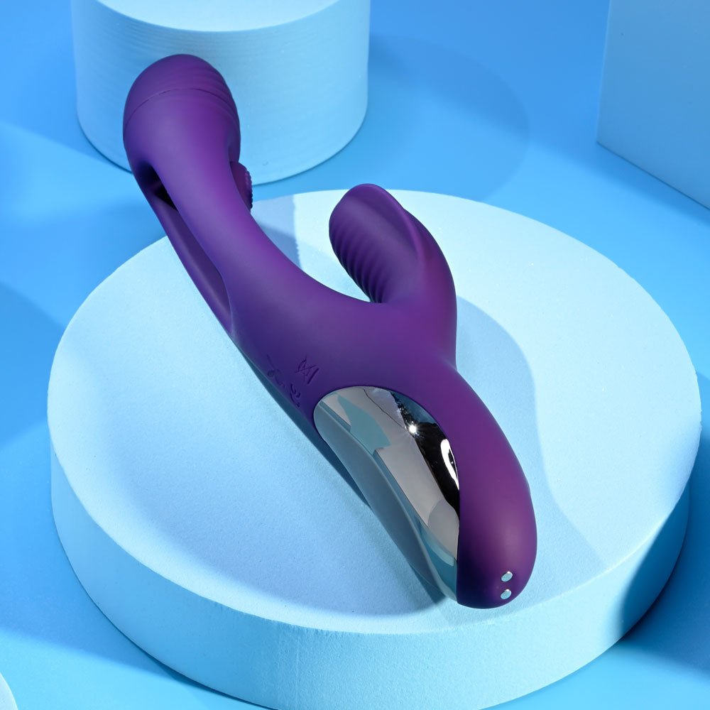 Playboy Pleasure THE THRILL - Purple 24.4 cm USB Rechargeable Rabbit Vibrator - silkandsin