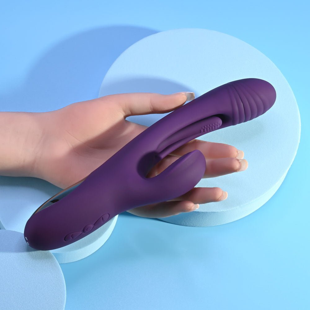 Playboy Pleasure THE THRILL - Purple 24.4 cm USB Rechargeable Rabbit Vibrator - silkandsin