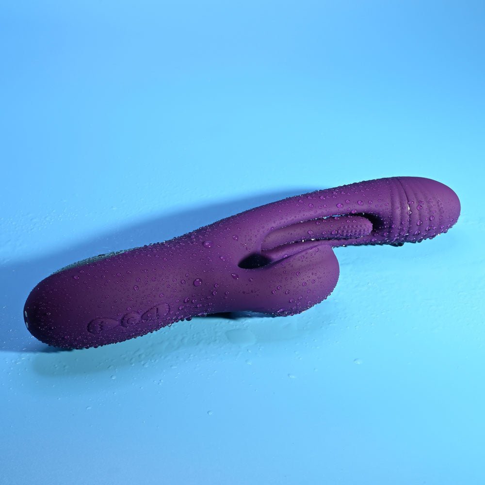 Playboy Pleasure THE THRILL - Purple 24.4 cm USB Rechargeable Rabbit Vibrator - silkandsin