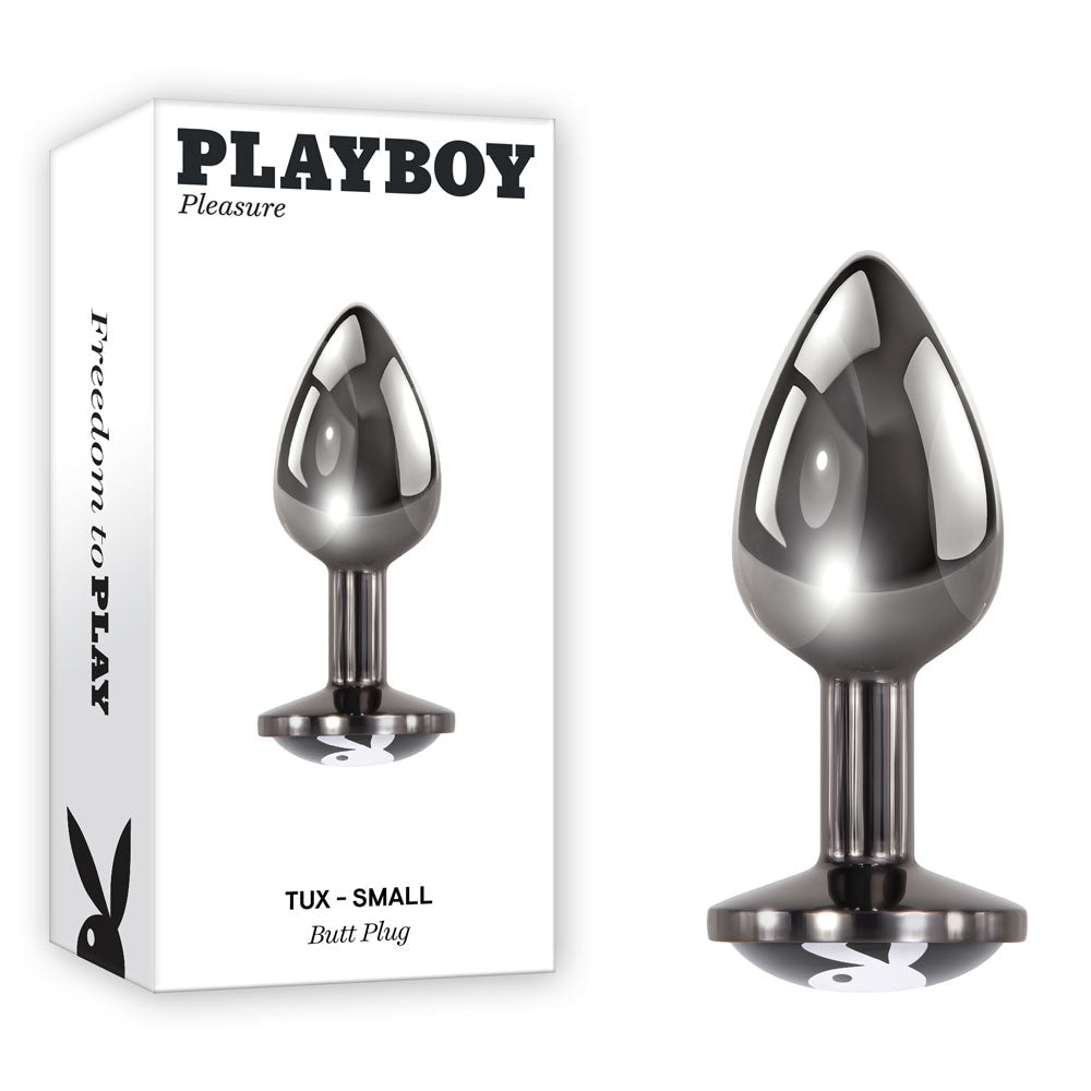 Playboy Pleasure TUX - Small - Metal 7.4 cm Small Butt Plug - silkandsin