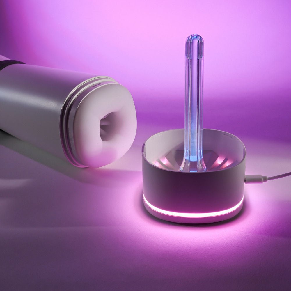 Playboy Pleasure TWIST & STROKE - White USB Rechargeable Heating Stroker with UV Cleaning - silkandsin