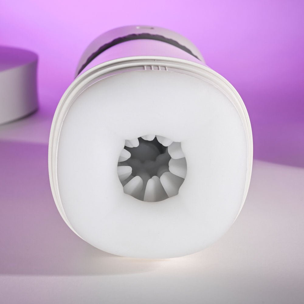 Playboy Pleasure TWIST & STROKE - White USB Rechargeable Heating Stroker with UV Cleaning - silkandsin